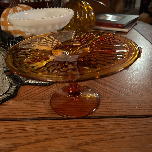 Vintage Indiana Glass Mt. Vernon Pedestal Cake Plate Stand - Picture 4 of 6